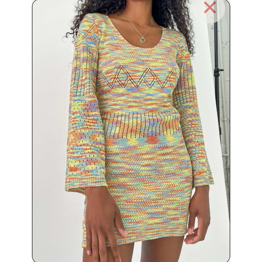 Lisa Says Gah Multicolor Knit Midi Dress